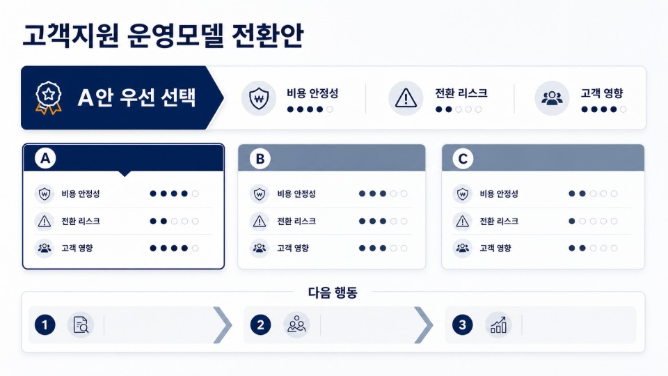 결론과 근거를 배치한 보고형 슬라이드 스타일